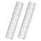 Unjoo Clear Plastic Ruler 6 Inch Straight Ruler, Shatterproof Ruler with Inches and Centimeters for School Classroom, Home, or Office (2pcs)
