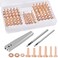 JUNESunShine 84Pcs, Copper Rivets and Burrs, #9 and #12 Burrs Setter, Leather Rivets Fastener Install Setting Tool with 4mm Leather Hole Punch Cutter for Belts Wallets Collars Leather Working Supplies