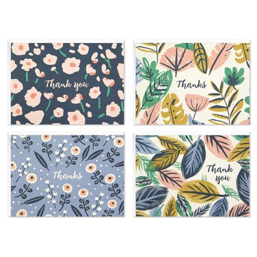 Hallmark Thank You Cards Assortment, Painted Florals (48 Cards with Envelopes for Baby Showers, Bridal Showers, Weddings, All Occasion)