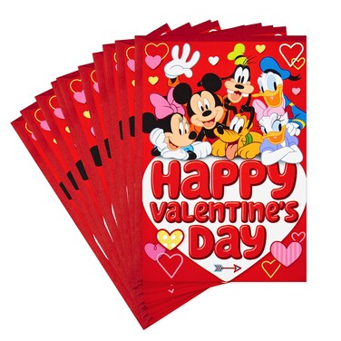 Hallmark Disney Valentines Day Cards for Kids School, Mickey Mouse and Friends (10 Valentine's Day Cards with Envelopes)