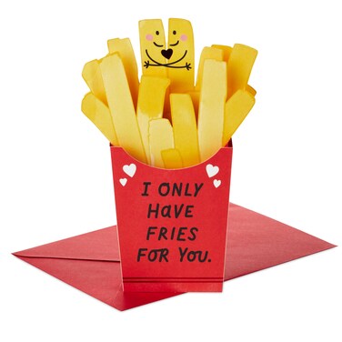 Hallmark Paper Wonder Valentine's Day Pop Up Card (I Only Have Fries for You) for Anniversary, Love, Romantic Birthday, Sweetest Day