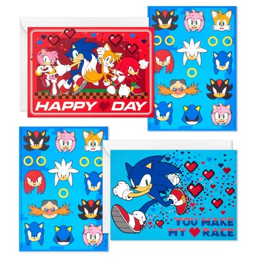 Hallmark Sonic the Hedgehog Valentine's Day Card Assortment for Kids (24 Valentine Cards, 24 Sticker Sheets and Envelopes)
