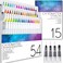 CHROMATEK 54 Watercolor Pens Set   Including 15 Page Pad &amp; Online Video Tutorial Series   4 Aquapens &amp; 50 Unique Colors   Real Brush Pens   Easily Blendable, Vivid, Smooth   Professional Art Supplies