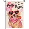 12 x 18 Inches Hugs and Kisses Valentine's Day Garden Flag Decorations - Double Sided Vertical Burlap Dog with Hearts Printed Holiday Yard Flag Indoor Outdoor House Garden Patio Lawn Party Supplies