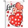 12 x 18 Inches Love and Hearts Valentine's Day Garden Flag Decorations - Double Sided Vertical Burlap Hearts Printed Holiday Yard Flag Indoor Outdoor House Garden Patio Lawn Party Supplies