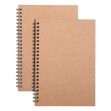 DENSET HBTDM Spiral Notebooks College Ruled, Lined For Memo Diary Journal, Wirebound Notepads 100 Pages (50 Sheets), 8.4" x 5.7", 2 Pcs