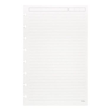 TUL Custom Note-Taking System Discbound Refill Pages, 5.5" x 8.5" Junior Size, Narrow Ruled, 100 Pages (50 Sheets) White
