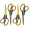 CCR Scissors 8 Inch Soft Comfort-Grip Handles Sharp Titanium Coating Blades, 4-Pack