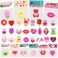 24 Pack Valentines Day Gifts Card with Mochi Squishy Toys Mini Cute Squeeze Toy Stress Reliever Anxiety Packs for Kids Girls Boys Valentine's Party Favor Valentines Day Cards Gift(Valentine's Day)