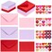 60 Set Blank Note Card DIY Greeting Cards with Mini Envelopes Matching Color Envelopes Gift Card Envelopes in 3 Colors and Love Stickers Heart Sticker for Valentine's Day Anniversary, 4 x 2.7 Inch
