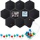 Outus 10 Packs Pin Board Hexagon Felt Board Tiles Bulletin Board Memo Board with 20 Pieces Push Pins, Decoration for Home Office Wall(5.9 x 7 Inches/ 15 x 17.7 cm,Black)