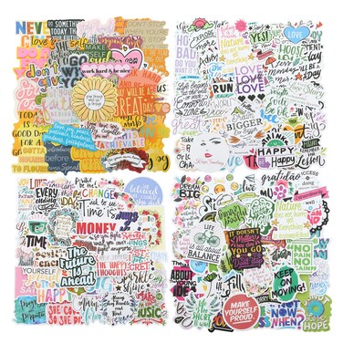 Quote Stickers, Positive Stickers 200Pcs Motivational Waterproof Vinyl Stickers for Water Bottle Hydroflasks Laptops Computers Vision Board for Women Adults Students Teachers Teens