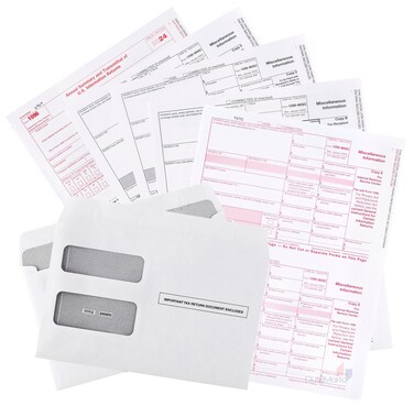DuryMark 1099 Misc Tax Forms 2024 with Envelopes, 4 Part Tax Forms Kit for 10 Vendors - Value Pack for Business - Made in The USA - 10-Pack