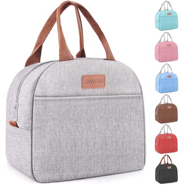 Lunch Bag for Women &amp; Men Adult Insulated Lunch Box, Small Leakproof Cooler Food Lunch Containers Reusable High Capacity Lunch Tote Bags for Work, Travel, Outdoor (Grey)