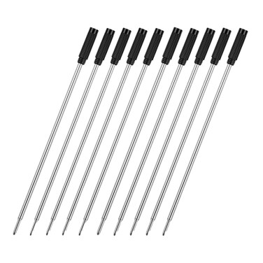 MengRan 4.5'' Ballpoint Ink Pen Refills for Twist Pens,1mm Medium Tip, Compatible with Cross Pen Refills (8513)(10 Pcs Black Ink)