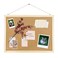 GDMINLO Cork Board Bulletin Board, 15.7"X 11.81" pin Boards for Walls, Oak Wood Finish Frame, Wall Mounted Cork Board for Office Home and School(Pins, Eye Bolts, gaskets, Screws)