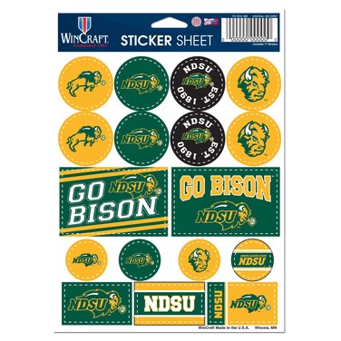 WinCraft NCAA North Dakota State University NDSU Bison 5" x 7" Variety Sticker Sheet