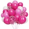 Thomtery Pink Confetti White Balloons, 50pcs 12 inch Latex Balloons for Birthday Party, Valentine's Day Decorations