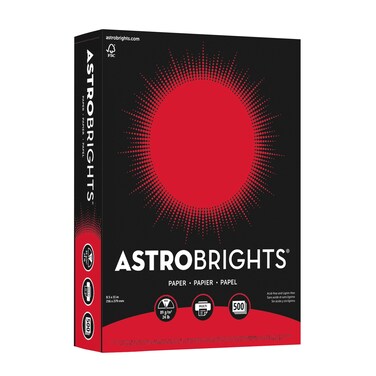 Astrobrights 491619 Astrobrights Multipurpose Paper 24 lbs 8.5-Inch x 11-Inch Re-Entry Red