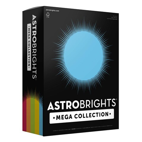 Astrobrights Mega Collection, Colored Paper,&quot;Classic&quot; 5-Color Assortment, 625 Sheets, 24 lb/89 gsm, 8.5&quot; x 11&quot; - MORE SHEETS! (91623)