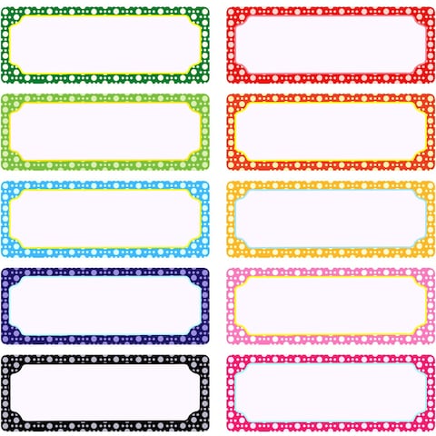 50 Pieces Magnetic Name Tags Dry Erase Labels White Board Nameplates Sticker for School Office Home, 3 x 1.2 Inch, 10 Colors (Cute)