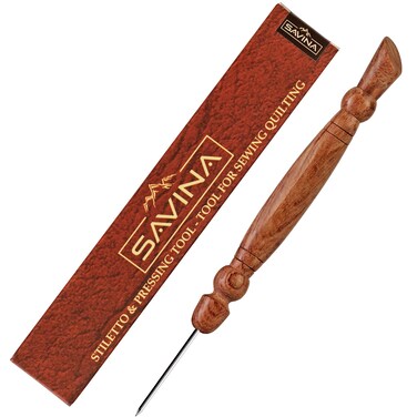 Savina Stiletto &amp; Pressing Tool - Essential Quilting/Sewing Tool Stiletto, Presser - Precision Placement Tool for Getting Seams to Lay Correctly (1 Pieces)