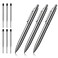 ChaoQ 3 Pcs Retractable Metal Ballpoint Pens, for Gift, Business, Office, 1.0mm Medium Point Black Ink, 6 Extras Replaceable Metal Refills - Stainess Steel