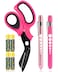MEUUT 3 Pack Pen light &amp; Medical Scissors-One Pantented Trauma Scissor Two LED Penlight with Pupil Gauge -8" Bandage Scissor for Nurse Doctor EMT