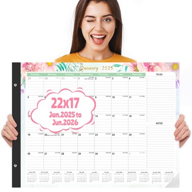 Gannyfer Large Desk Calendar 2025-18 Month Calendar Jan 2025 - Jun 2026, 22" x 17" Desktop Pad Calendar, Office Supplies Perfect for Planning and Organizing In Your Home, School or Office