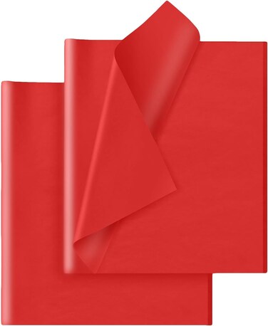 Hlonon Red Tissue Paper for Gift Bags - 30 Sheets of Red Wrapping Tissue Paper Bulk Packaging Paper for Weddings Birthday DIY Project Christmas Gift Wrapping Crafts Decor (14 x 20 Inch)