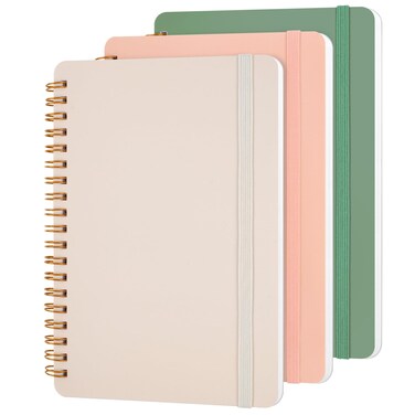 Utron 3 PCS Small Spiral Notebook 5x7, Notebooks for Note Taking, Morandi Spiral Journal Notebook, Work Notebook Small Notebooks 5x7 with Strap, Cute Notebooks for Women 70 Sheets/Note Books