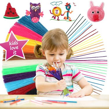 Bofoho 500pcs Wiky Sticks Art Crafts Wax Yarn Sticks Non-Toxic Bendable Wiky Sticky in Bulk Perfect Handicraft Christmas Gift Entertainment for Home and Travel Student DIY Project
