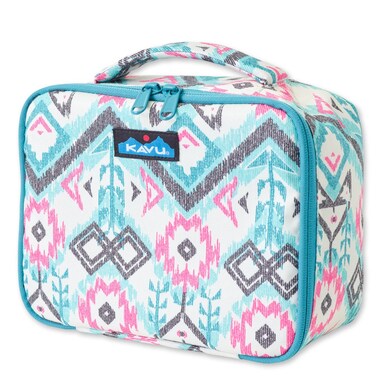 KAVU Lunch Box Insulated Padded Leak Proof Crossbody Meal Pack, Island Ikat