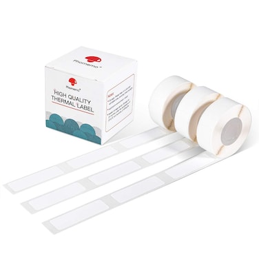 Phomemo D30 Thermal self-Adhesive Label, 3/8" X 1 1/2" (12mm X 40mm) 160 Labels/Roll, Phomemo D30 Label Tape Compatible with D30 Label Printer, Suitable for Home, School, Black on White, 3 Roll
