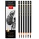 Brusarth Professional Charcoal Pencils Drawing Set - 6 Pieces Soft Medium and Hard Charcoal Pencils for Drawing, Sketching, Shading