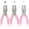 CheeMuii 3 Pieces Metal Handheld Paper Punch Single-Hole Tag Punch Set with Plastic Handle for Circle Holes for DIY Craft Tag