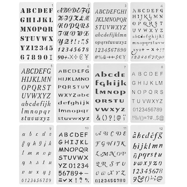Mr. Pen- Letter Stencils, 12 Pack, 4 x 7 Inch, Alphabet Stencils, Letter Stencil, Lettering Alphabet Stencil, Stencils, Stencils Letters and Numbers, Lettering Stencils, Bullet Journaling Stencils