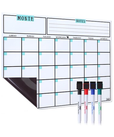 Mr. Pen- Dry Erase Calendar for Fridge, Magnetic, 14.7 x 11.8, Magnetic Calendar with 4 Dry Erase Markers, Magnetic Calendar for Fridge, Magnetic Whiteboard Calendar, Dry Erase Fridge Calendar.