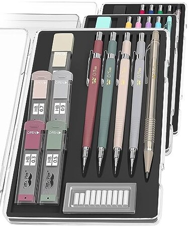 Mr. Pen- Mechanical Pencil Set with Leads and Eraser Refills, 5 Sizes - 0.3, 0.5, 0.7, 0.9 and 2 Millimeters, Sketching Pencils, Drafting Pencil, Christmas Gift