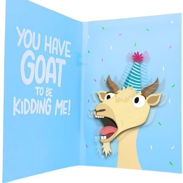 Screaming Goat Birthday Card - Funny Birthday Card for Men Women Kids - Screaming Goat Meme Sound and Shaking Head Motion Bday Greeting Cards 5.25 x 8.18 Inch
