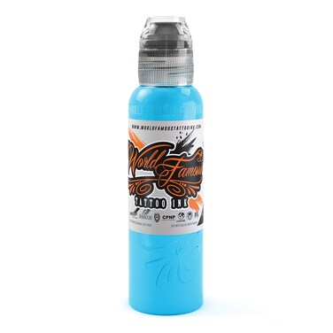 World Famous Light Blue Tattoo Ink, Vegan and Professional Ink, Made in USA, Rainbow Light Blue, .5 oz