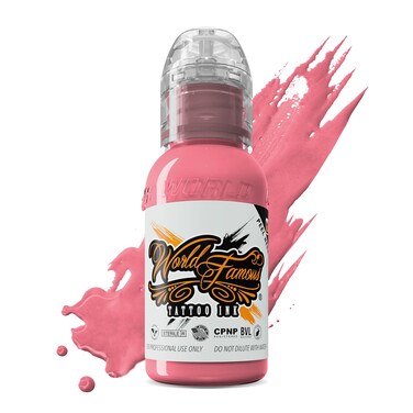 World Famous Pink Tattoo Ink, Vegan and Professional Ink, Made in USA, Flying Pig Pink, 1 oz