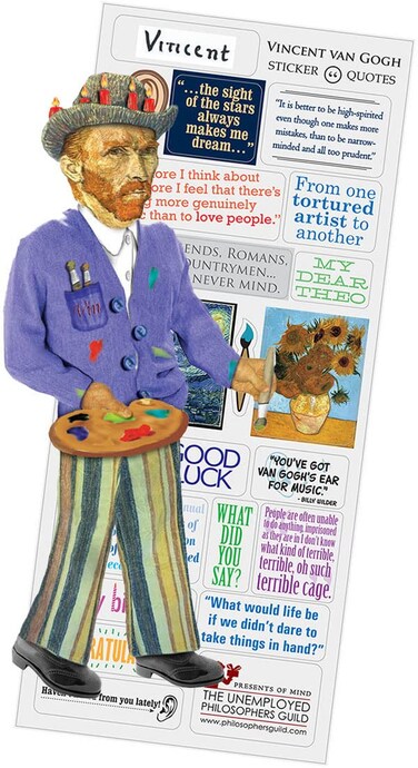 Vincent Van Gogh Quotable Notable - Greeting Card and Sticker Sheet - Envelope Included