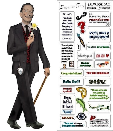 Salvador Dali Quotable Notable - Greeting Card and Sticker Sheet - Envelope Included