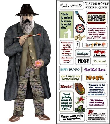 Claude Monet Quotable Notable - Greeting Card and Sticker Sheet - Envelope Included