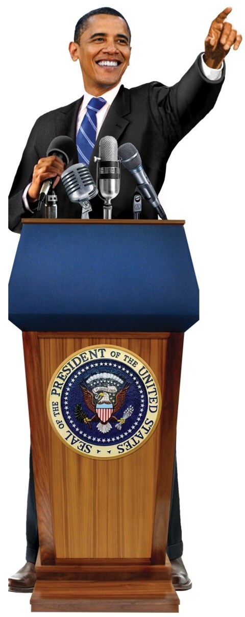 Barack Obama Quotable Notable from The Unemployed Philosophers Guild - Die Cut Greeting Card and Sticker Sheet, Envelope Included