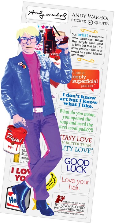 Andy Warhol Quotable Notable - Greeting Card and Sticker Sheet - Envelope Included