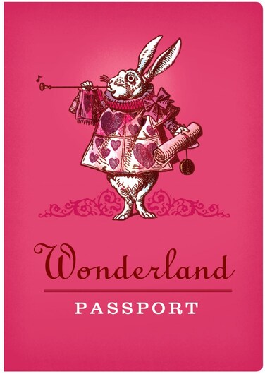The Unemployed Philosophers Guild Passport to Wonderland Notebook - Literary Themed Fantasy Passport Sized Mini Pocket Notebook, 3.5" x 5