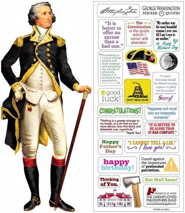 George Washington Quotable Notable - Greeting Card and Sticker Sheet - Envelope Included
