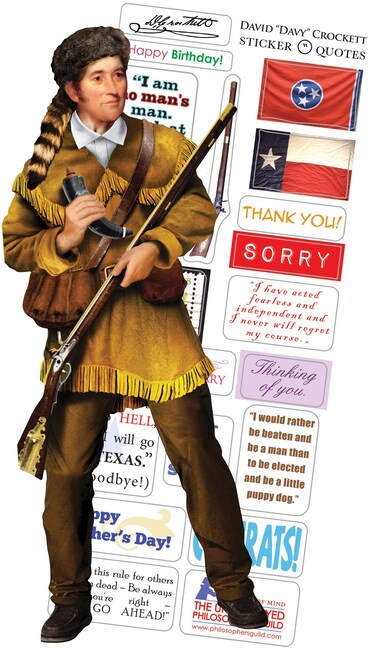 Davy Crockett Quotable Notable - Greeting Card and Sticker Sheet - Envelope Included